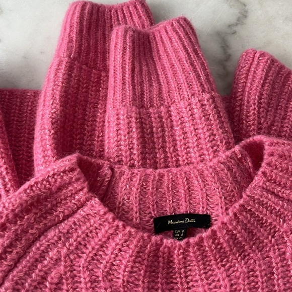 Massimo Dutti Italian Yarn knit sweater Wool Blend Pink S - Picture 7 of 15